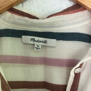 Madewell Central Tunic Shirt in Rainbow Stripe